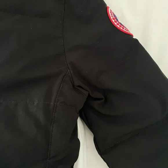 CANADA GOOSE BLACK CHELSEA FUR HOOD PARKA COAT